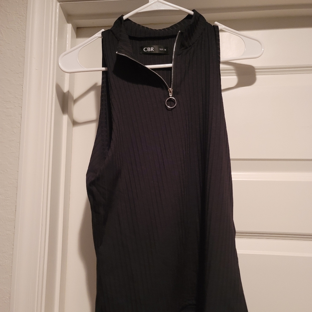 Black sleeveless shirt